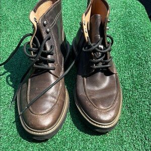 Johnston & Murphy Brown Leather Boots Moc-Toe Casual